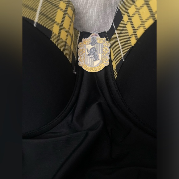 Harry Potter Hufflepuff One Piece Swimsuit Bathing Suit with Ruffle Skirt Large - Picture 3 of 4